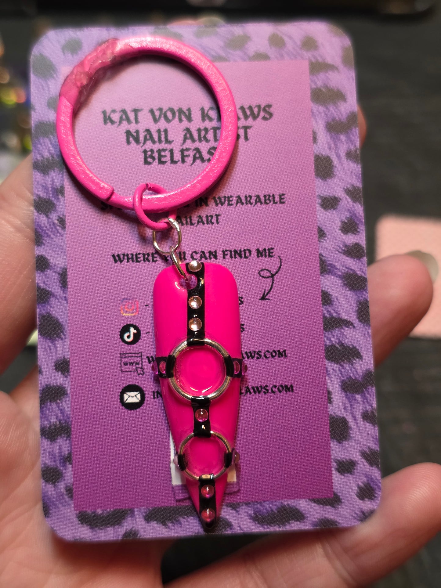 Nail themed keychains