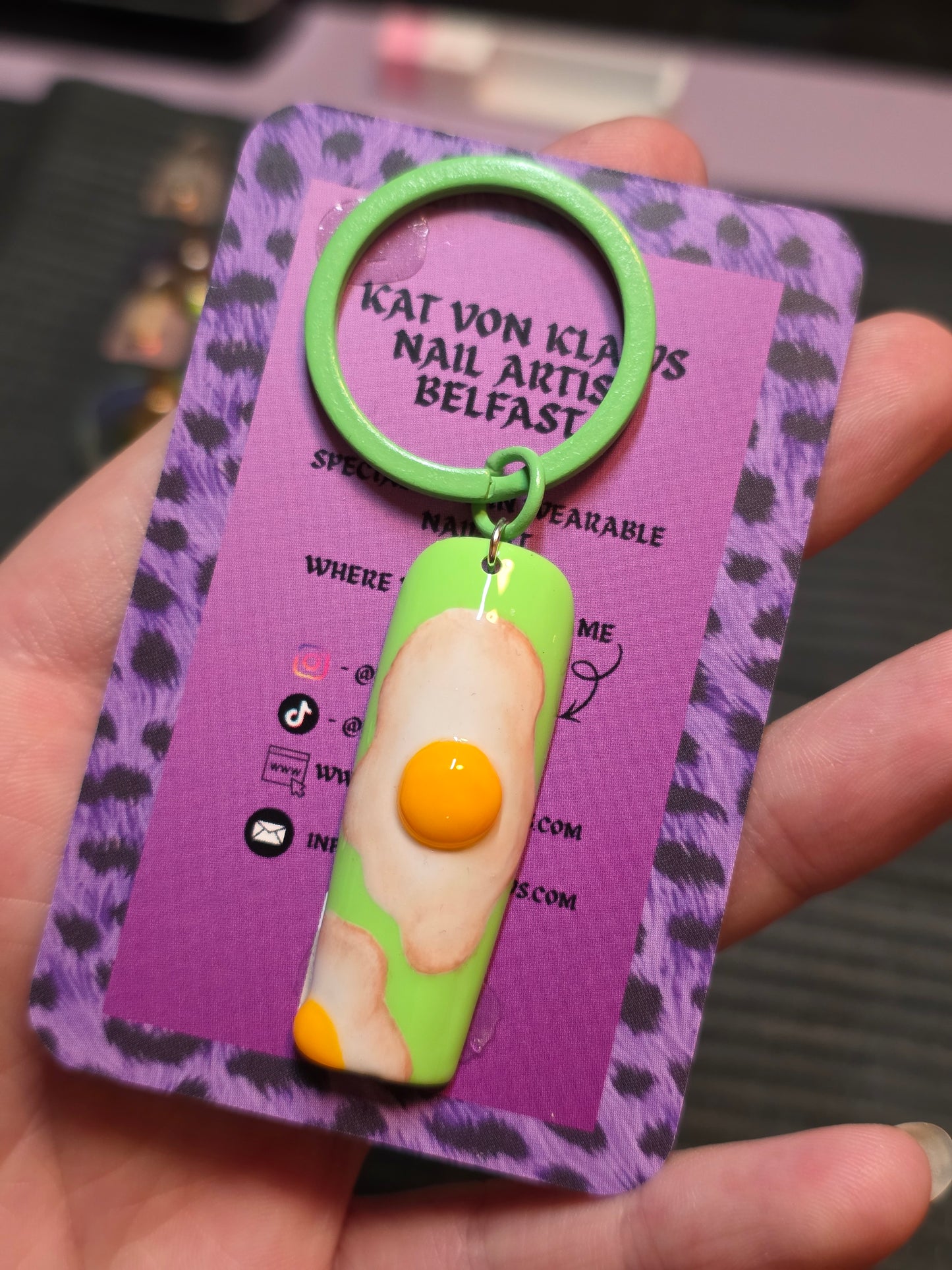 Nail themed keychains